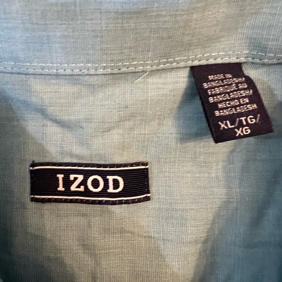 2 NEW XL Izod Mens Button Shirts Blue Stretch Sport Flex Long Sleeve Heritage - Picture 12 of 15